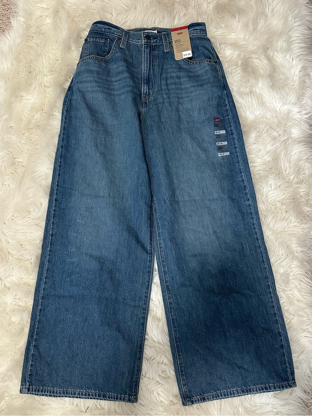 NWT Levi's Cinch Baggy Jeans in Classic Blue Denim 28X31